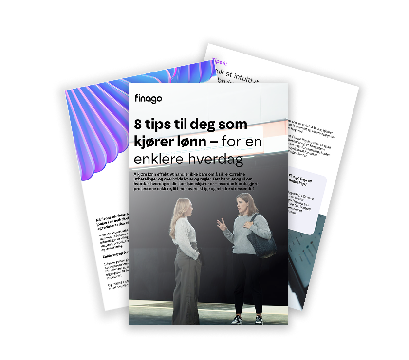Mock up _ Guide - 8 tips til deg som  kjører lønn – for en enklere hverdag