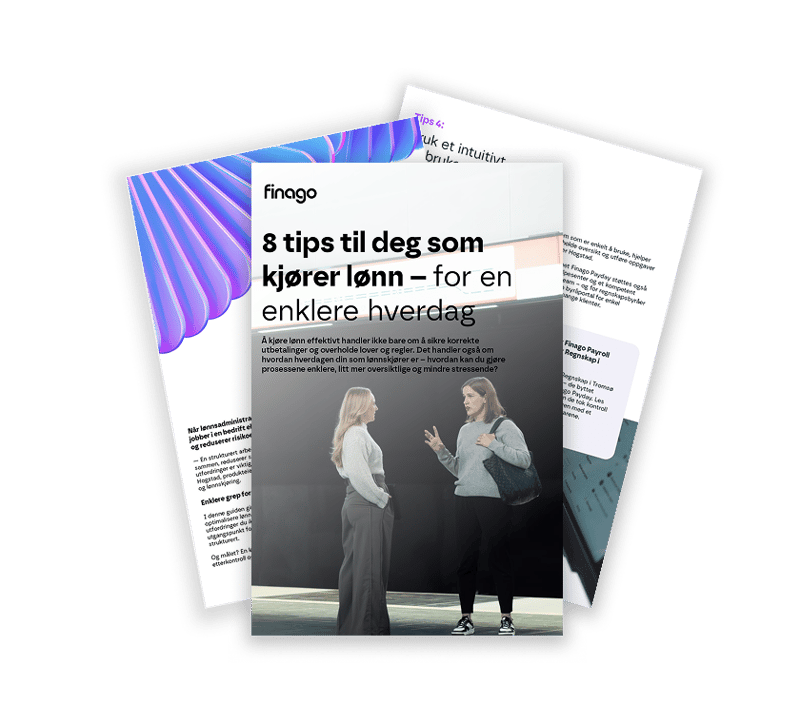 Mock up _ Guide - 8 tips til deg som  kjører lønn – for en enklere hverdag