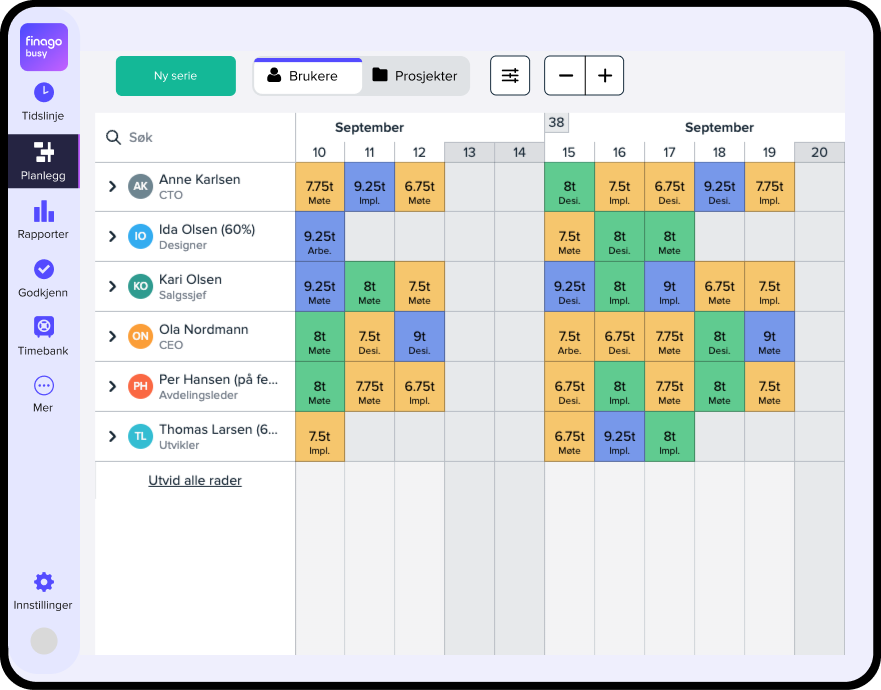 Busy prosjektplanleggeren mockup