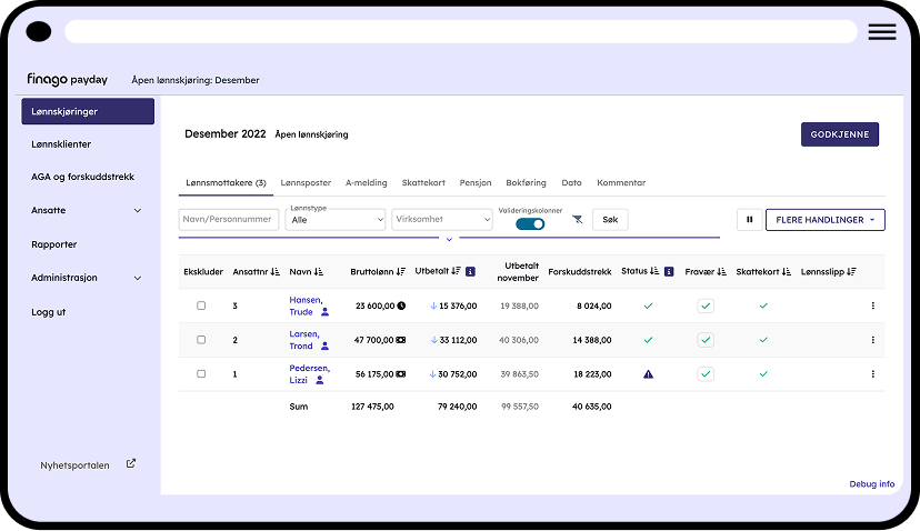 finago payday autlønn