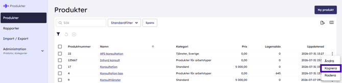 Copy product SE