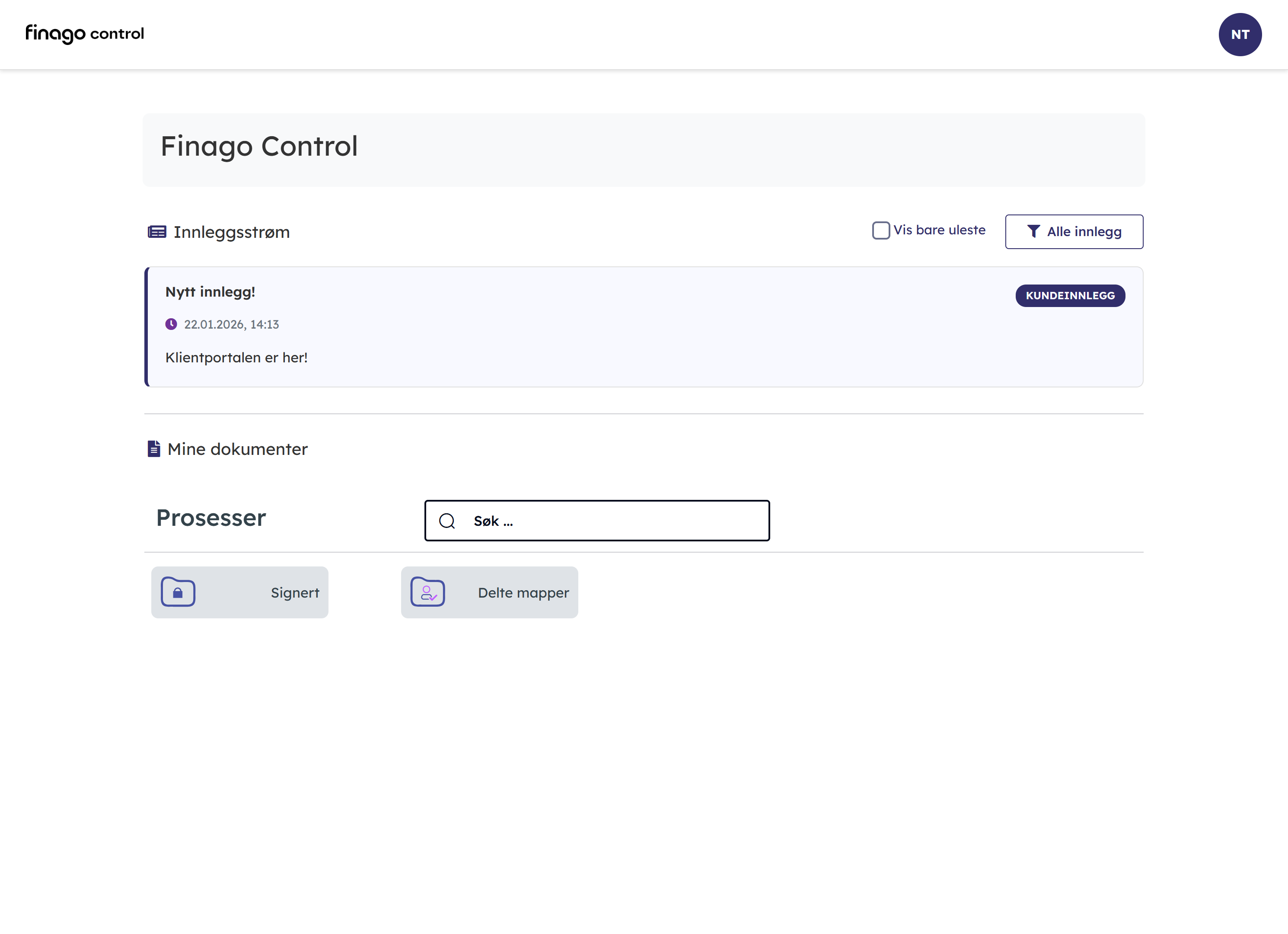 NO Finago Control Klientportalen Bild 2 av 3
