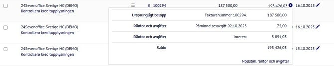 Nollställ räntor och avgifter - påminnelse