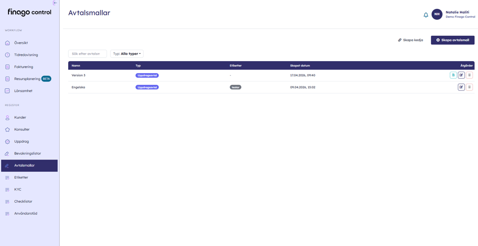 Nu stöd för fler avtalsmallar Screenshot 1 SWE