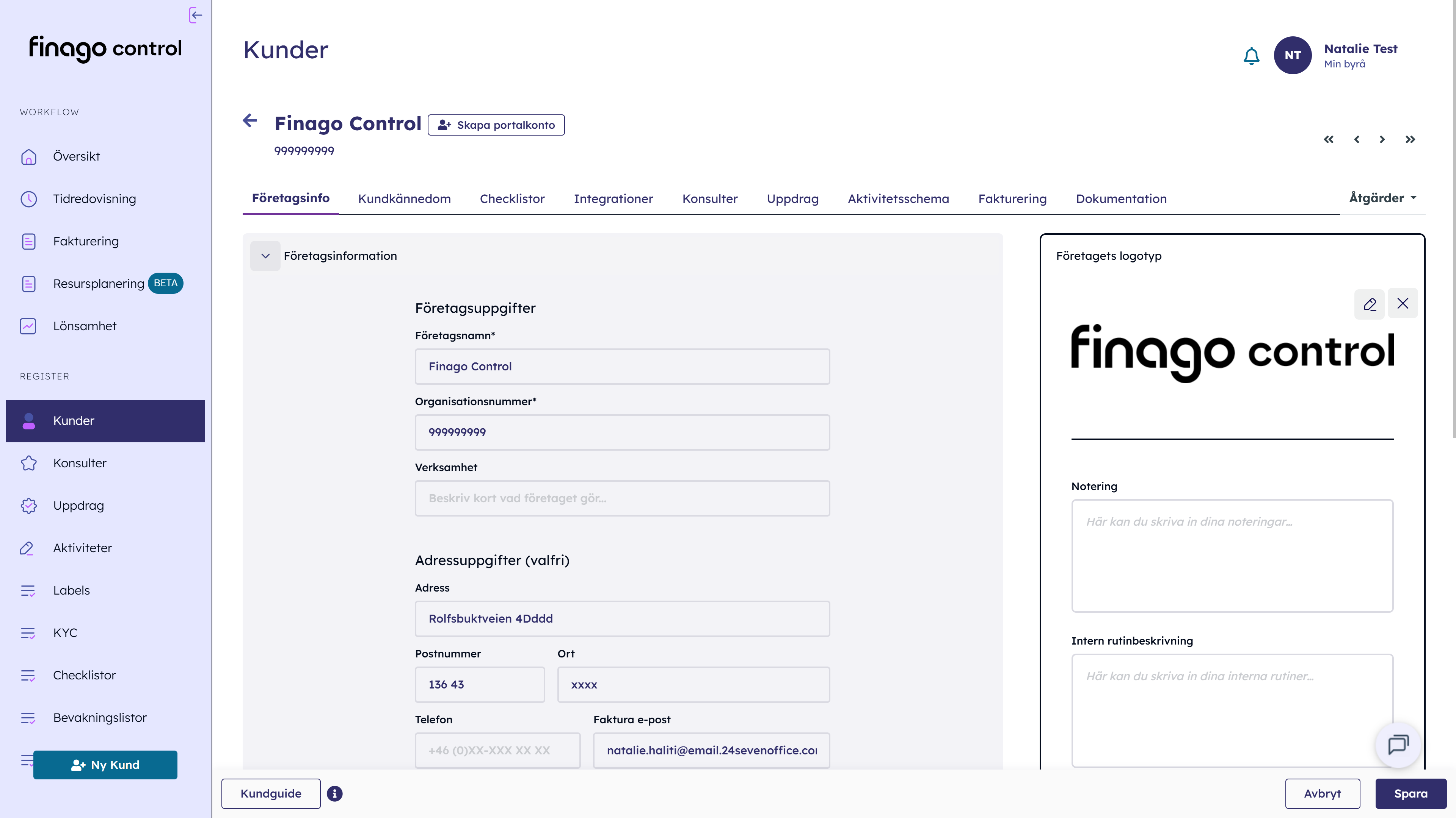 SE Finago Control Klientportalen Bild 1 av 3