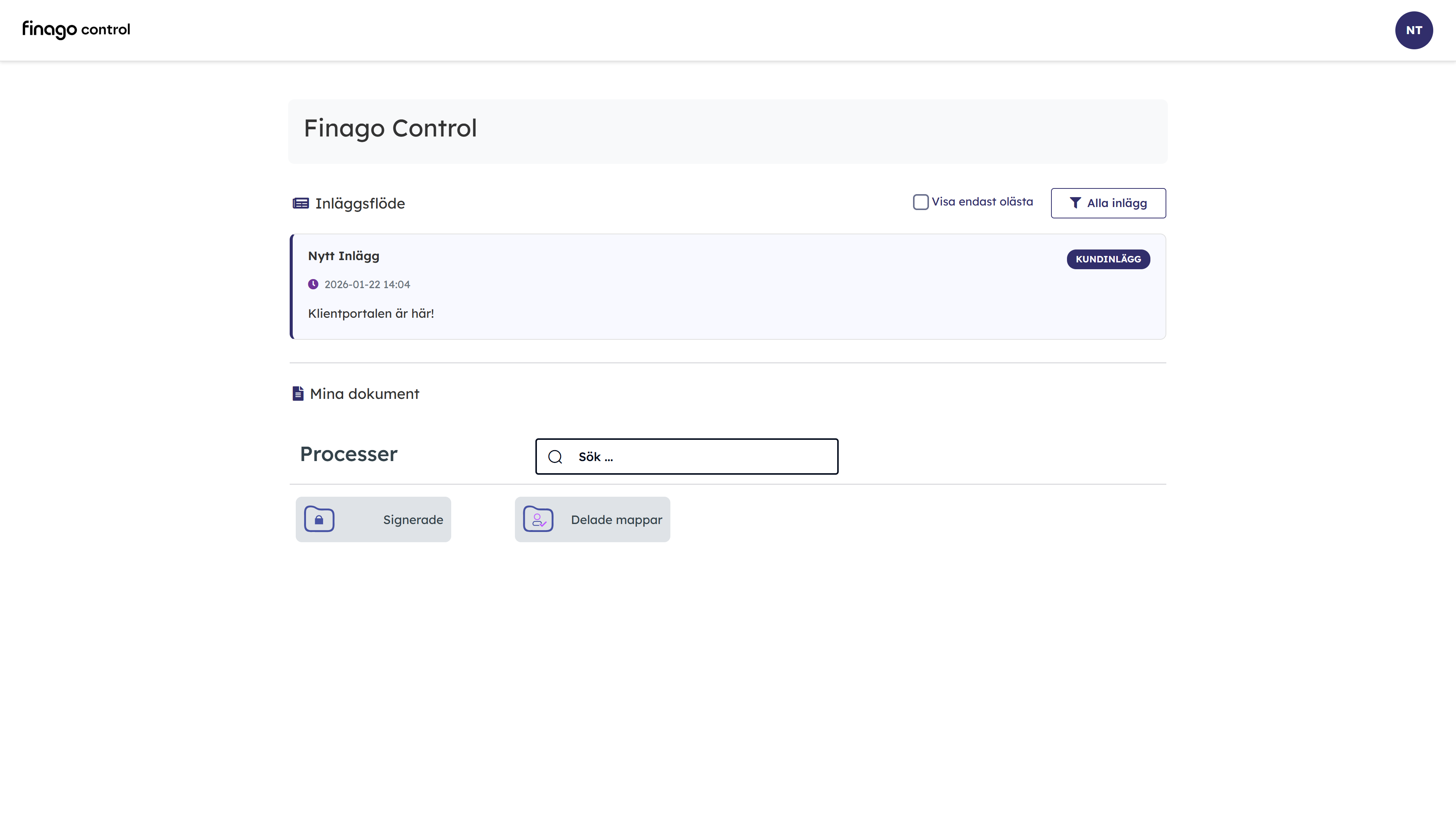 SE Finago Control Klientportalen Bild 2 av 3