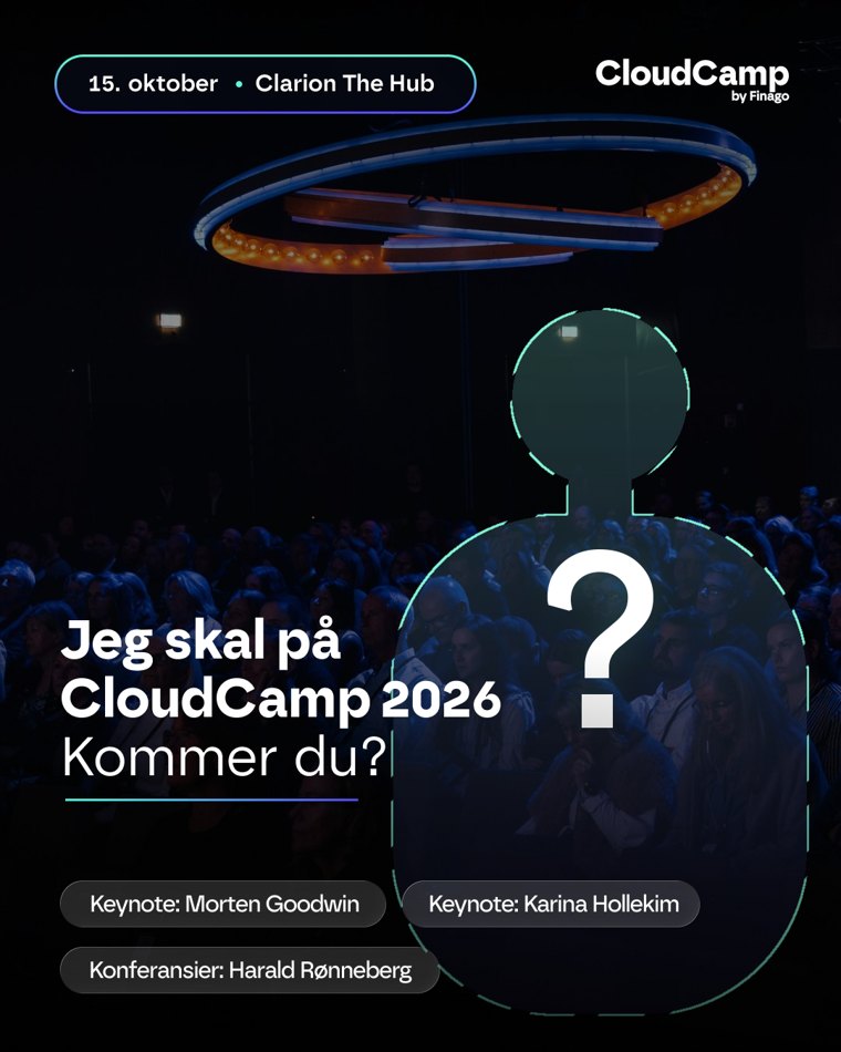 Eksempel på personlig bilde: Jeg skal på CloudCamp 2026